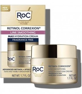 RoC Retinol Correxion Max Hydration Anti-Aging Hidratante Facial Diário com Ácido Hialurônico, Sem Fragrância, Cuidados com a Pe