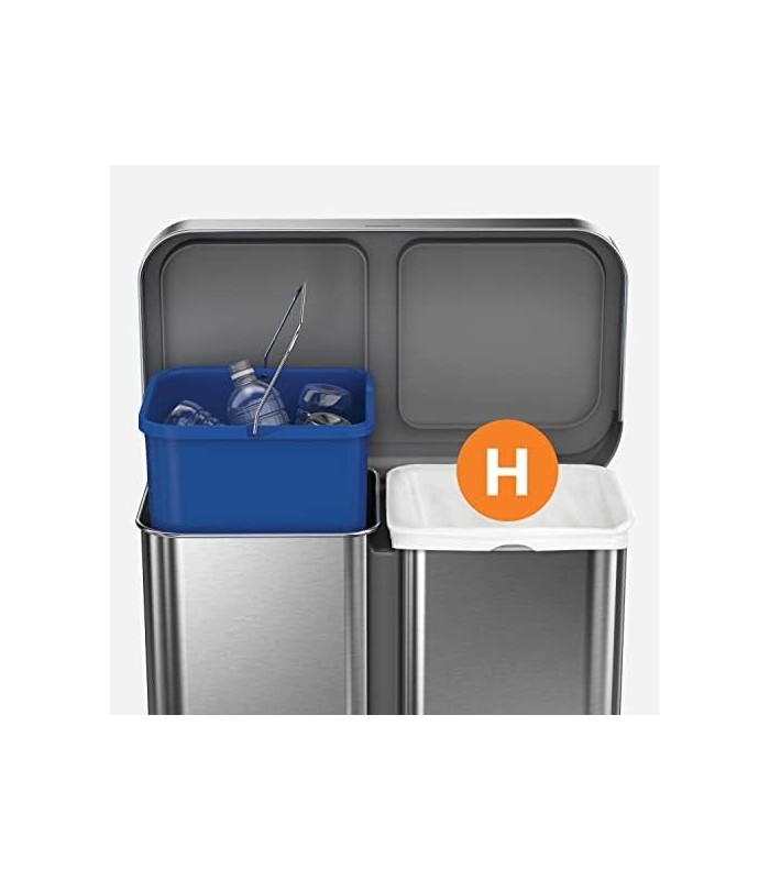 simplehuman Code H Sacos de lixo com cordão personalizado em embalagens dispensadoras, 100 unidades, 30-35 litros 8-9 galões, br