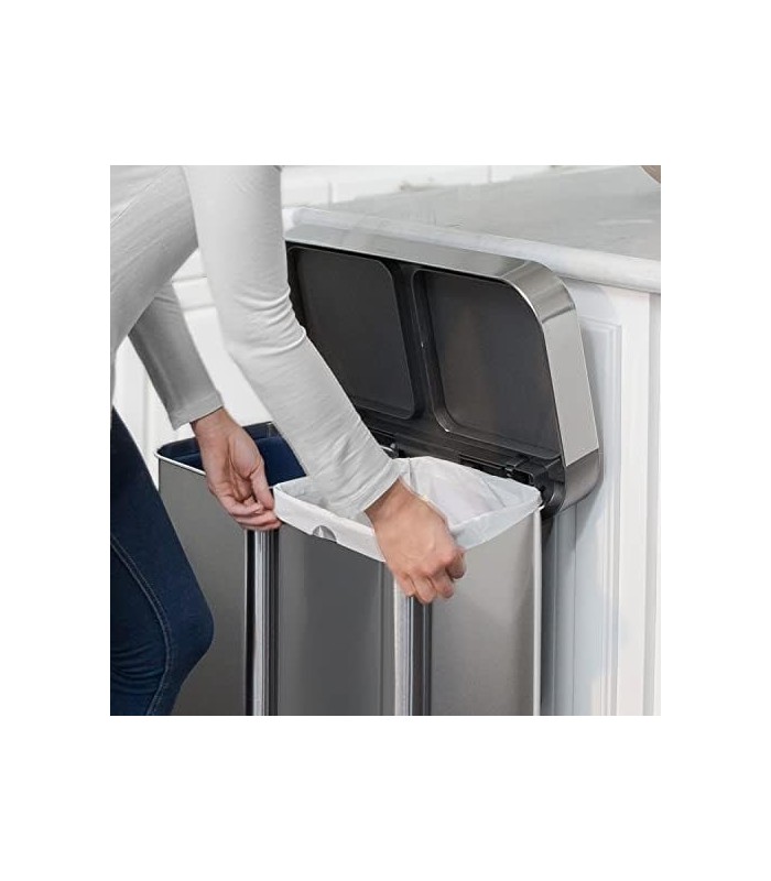 simplehuman Code H Sacos de lixo com cordão personalizado em embalagens dispensadoras, 100 unidades, 30-35 litros 8-9 galões, br