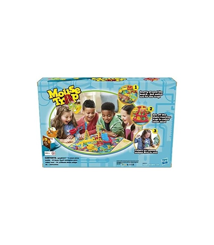 Jogo de tabuleiro Hasbro Gaming Mouse Trap para crianças de 6 anos ou mais,  jogo infantil clássico para 2 a 4 jogadores, com con